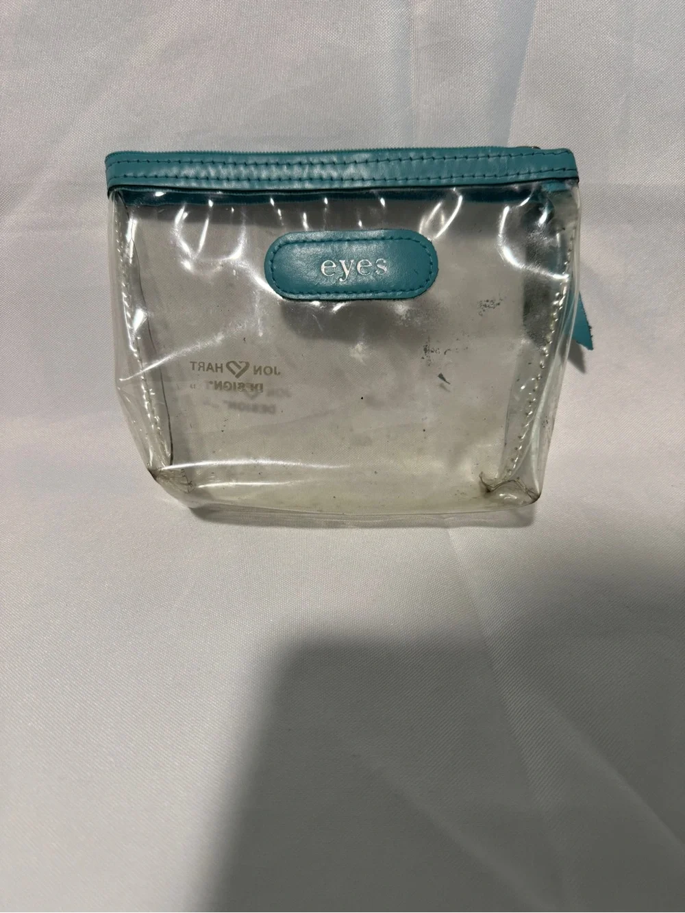 Jon Hart Clear Cosmetic Pouch with Teal Trim
